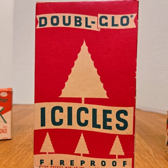 Rare 50s Christmas Packaging Lot, DOUBL-GLO Icicles BriteStar Box Hooks Included - Picture 4 of 6